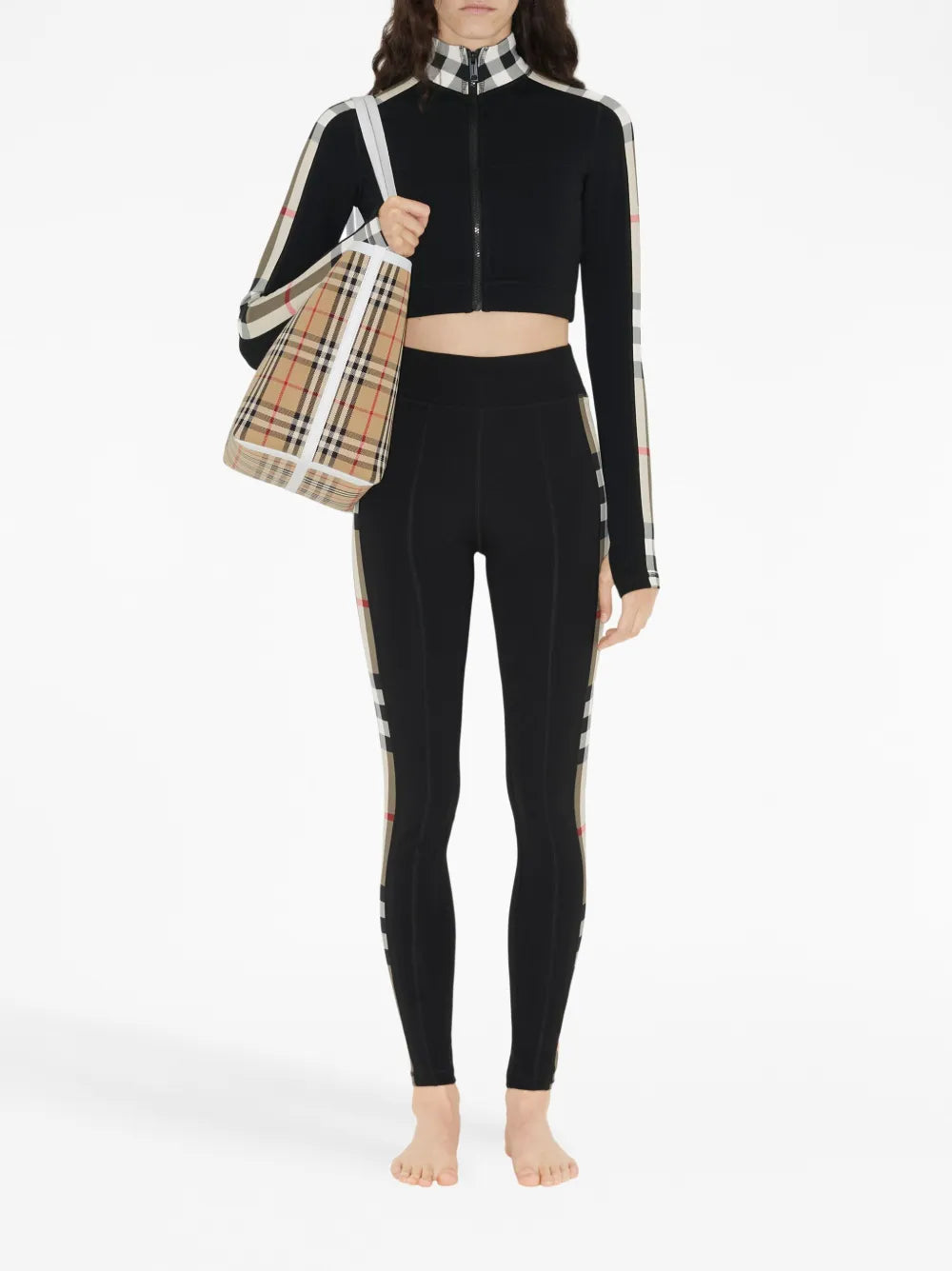 Check Panel Leggings