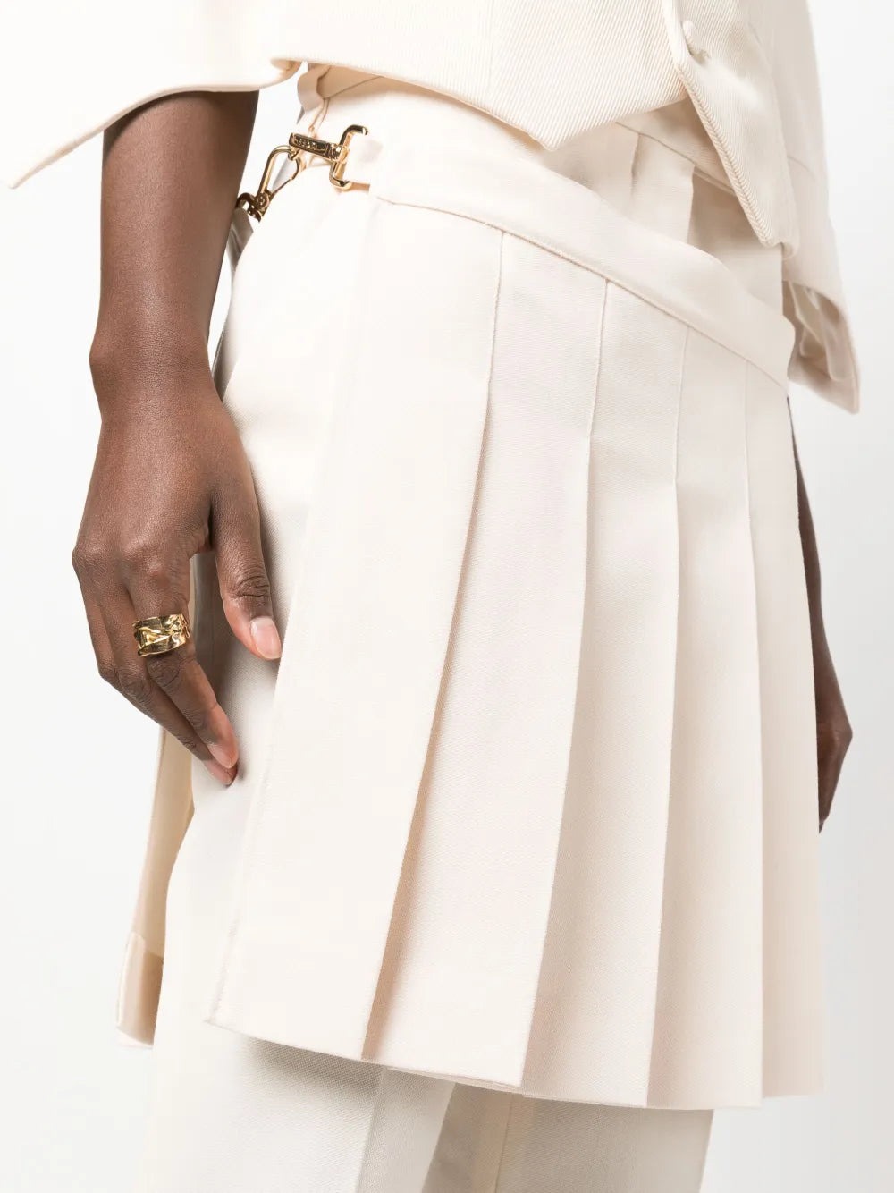 Layered Pleated Mini Skirt Trousers