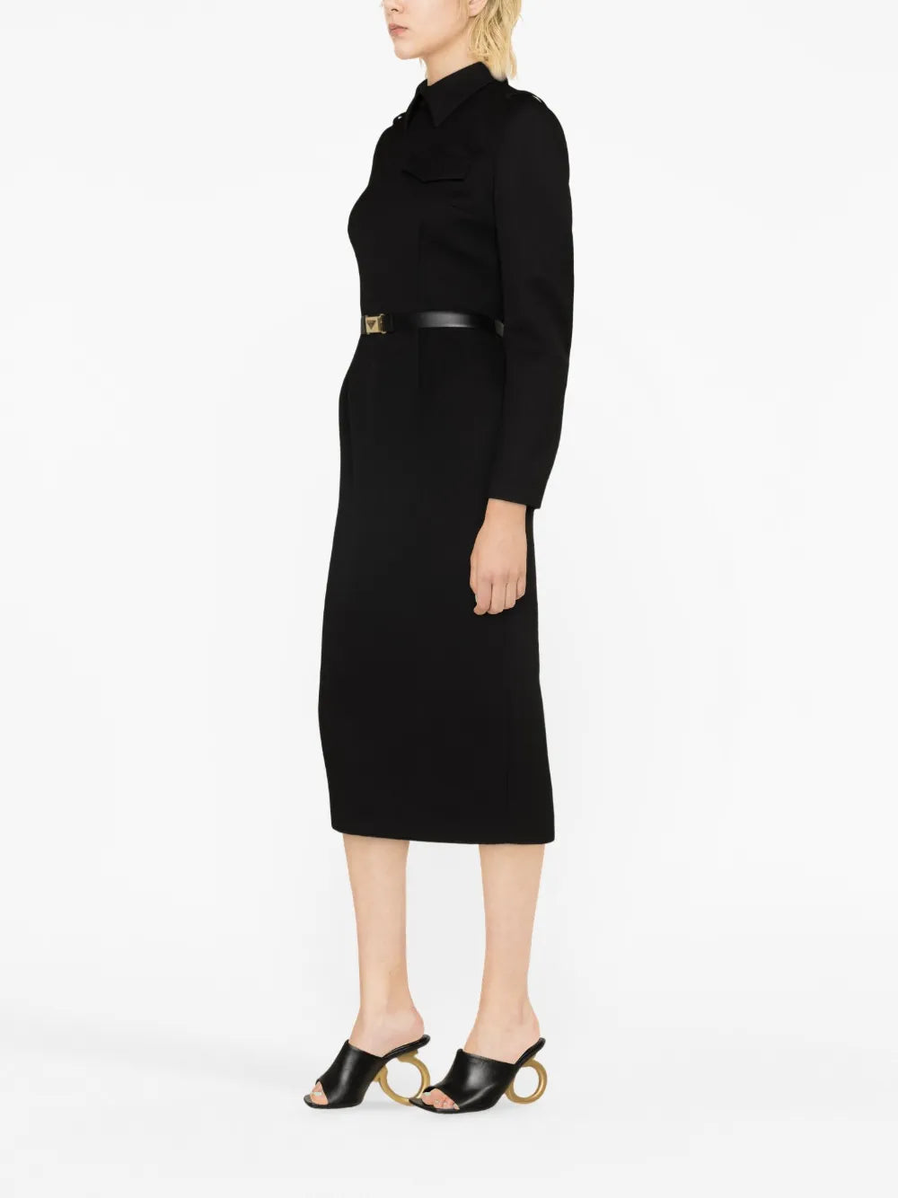 Tailored Belted Midi Dress