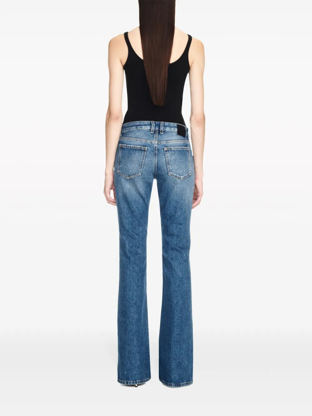 Vintage-Wash Flared Denim Jeans