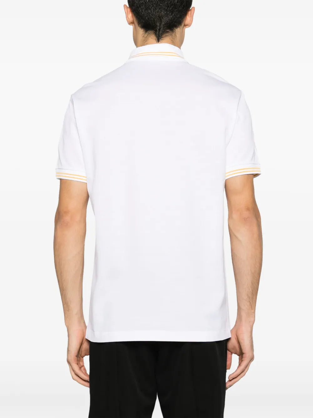 Versace White Polo Shirt with Yellow Medusa Embroidery