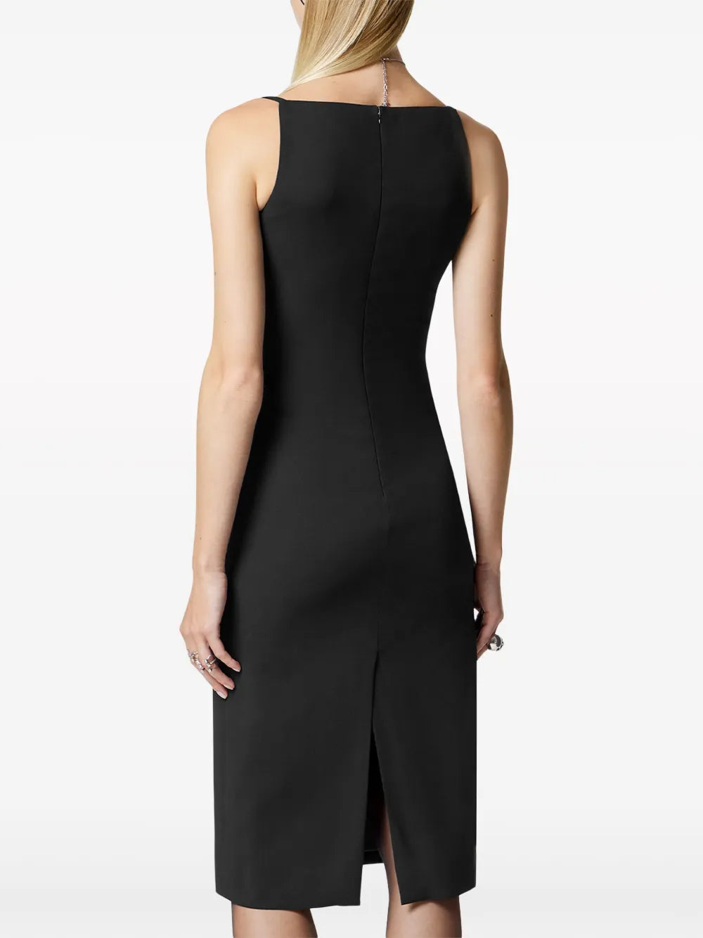 Corset-Detail Midi Dress with Medusa Accents