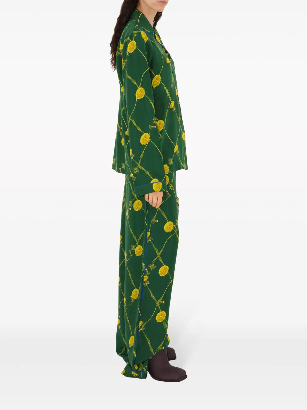 Floral Print Wide-Leg Trousers