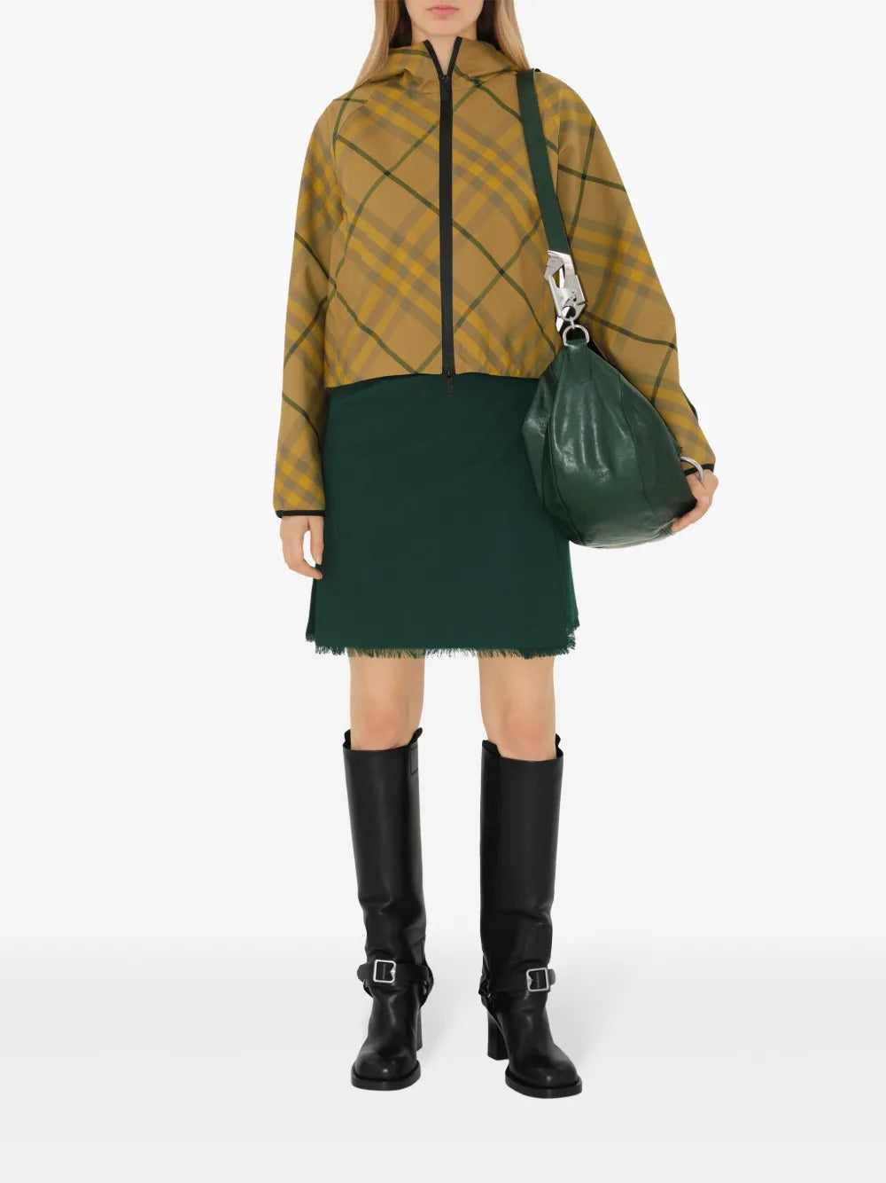 Check Hooded Zip Jacket
