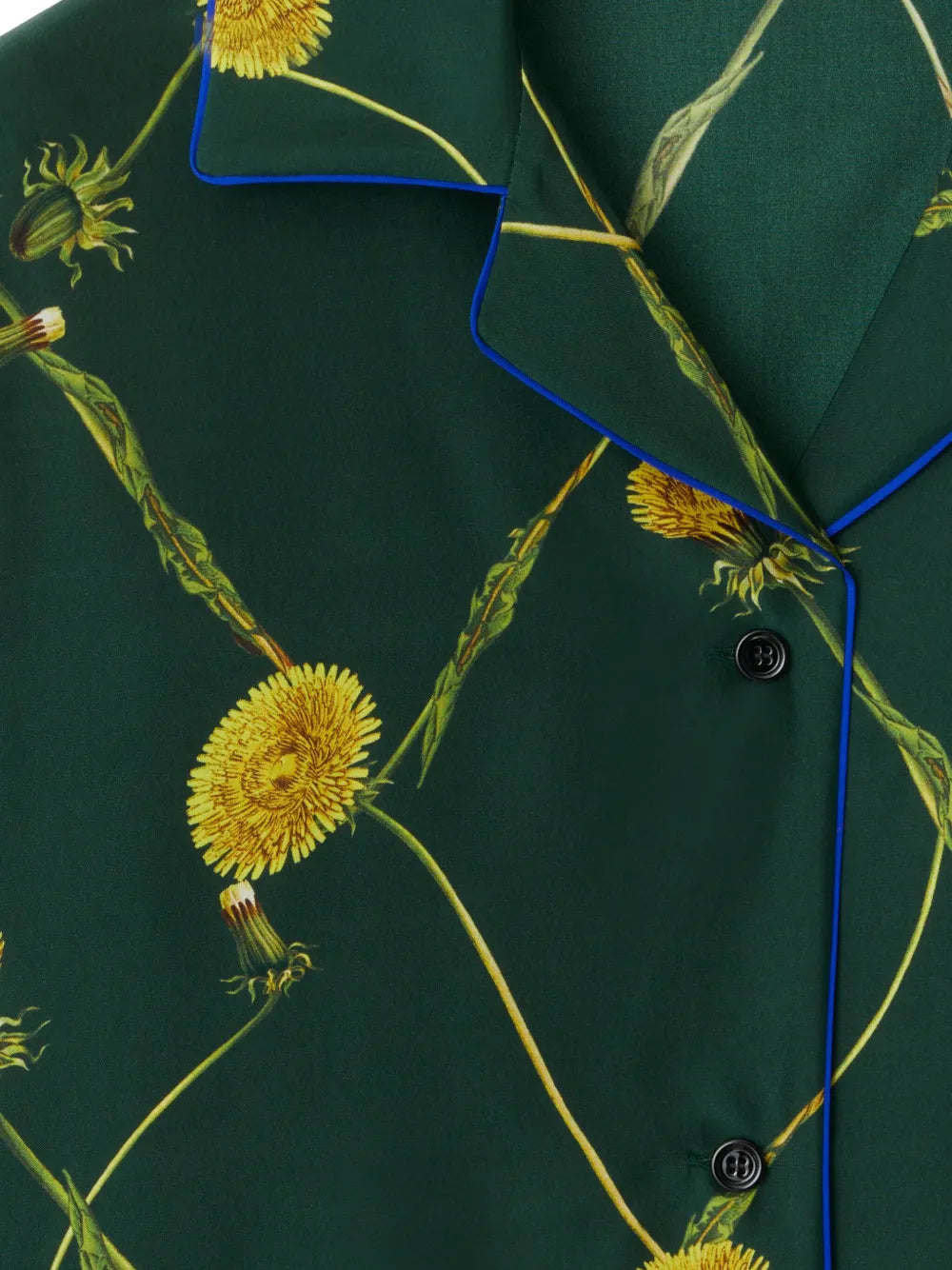 Floral Print Silk Pajama Shirt