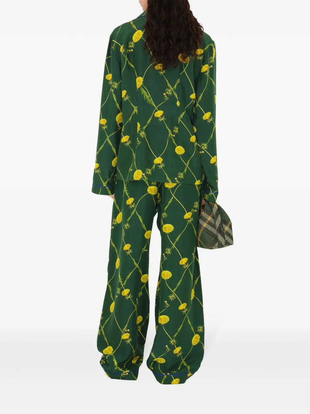 Floral Print Silk Pajama Shirt