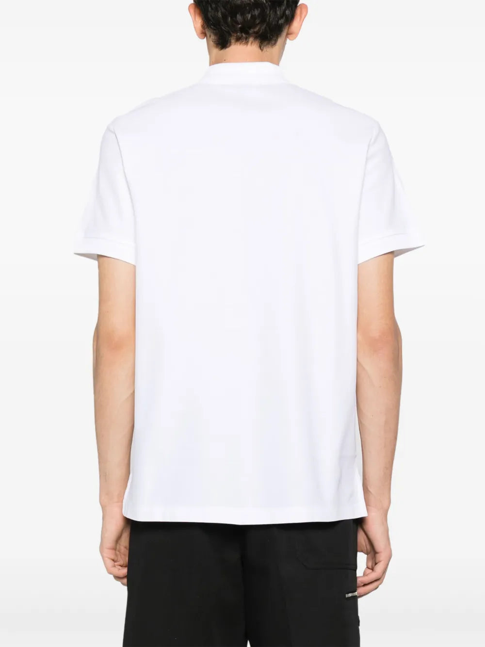 White Polo with Check Placket Detail