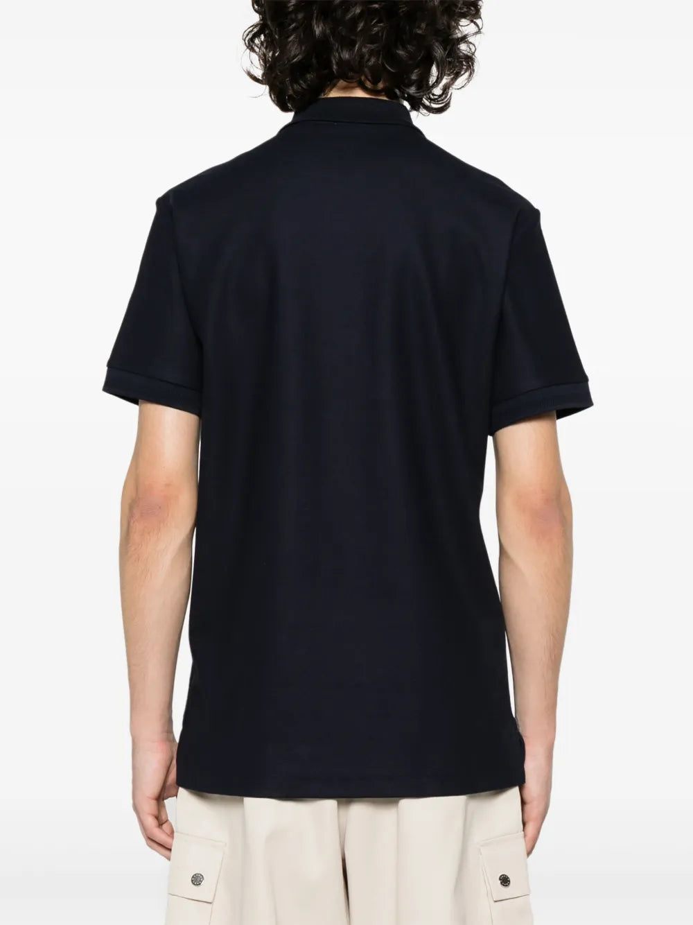 Navy Polo with Signature Check Placket