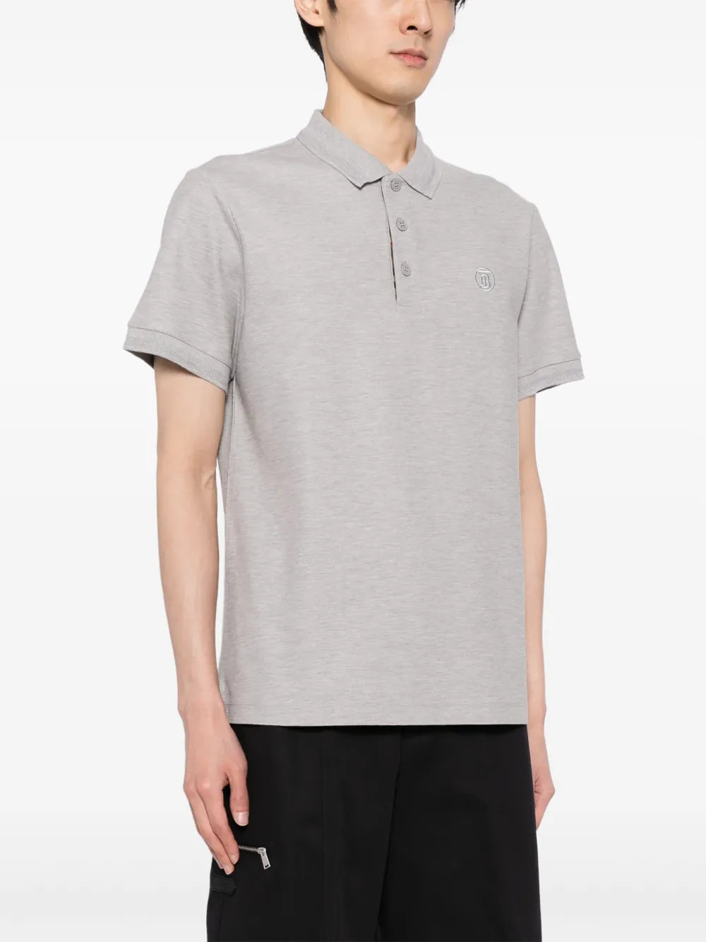 Grey Polo with Tonal TB Monogram