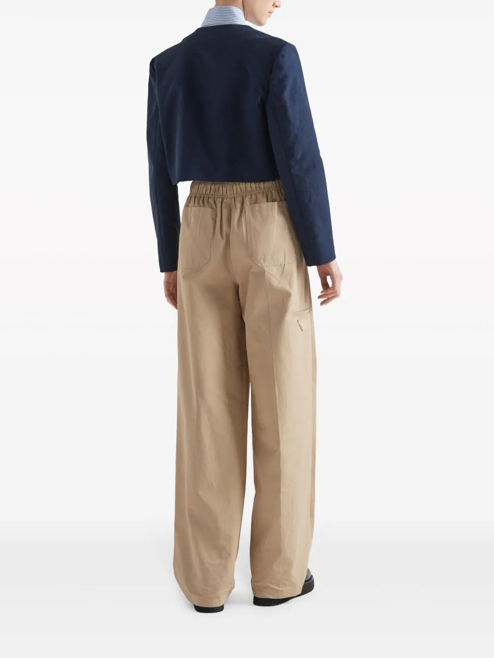 Cropped Structured Jacket with Gold Buttons