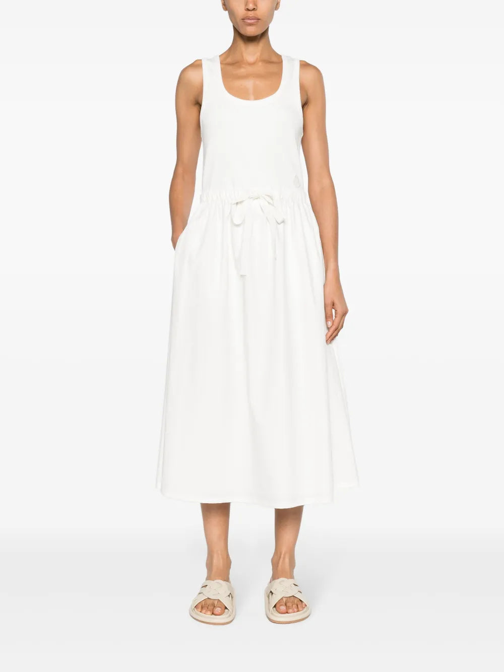 Sleeveless Drawstring Waist Maxi Dress