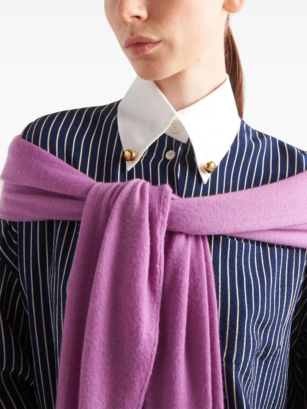 Navy Striped Oversized Shirt