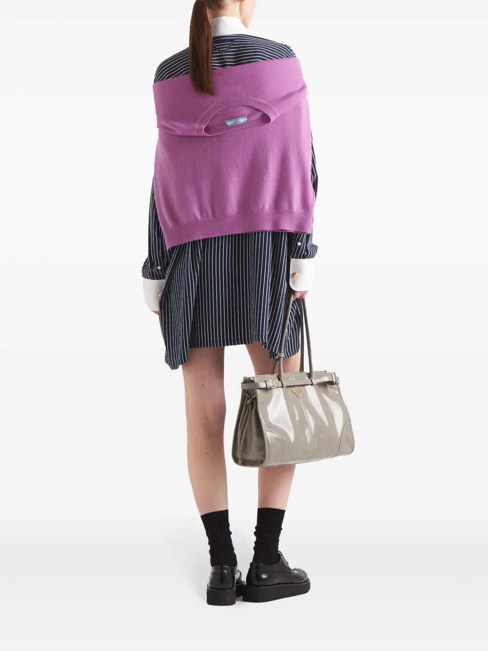 Navy Striped Oversized Shirt