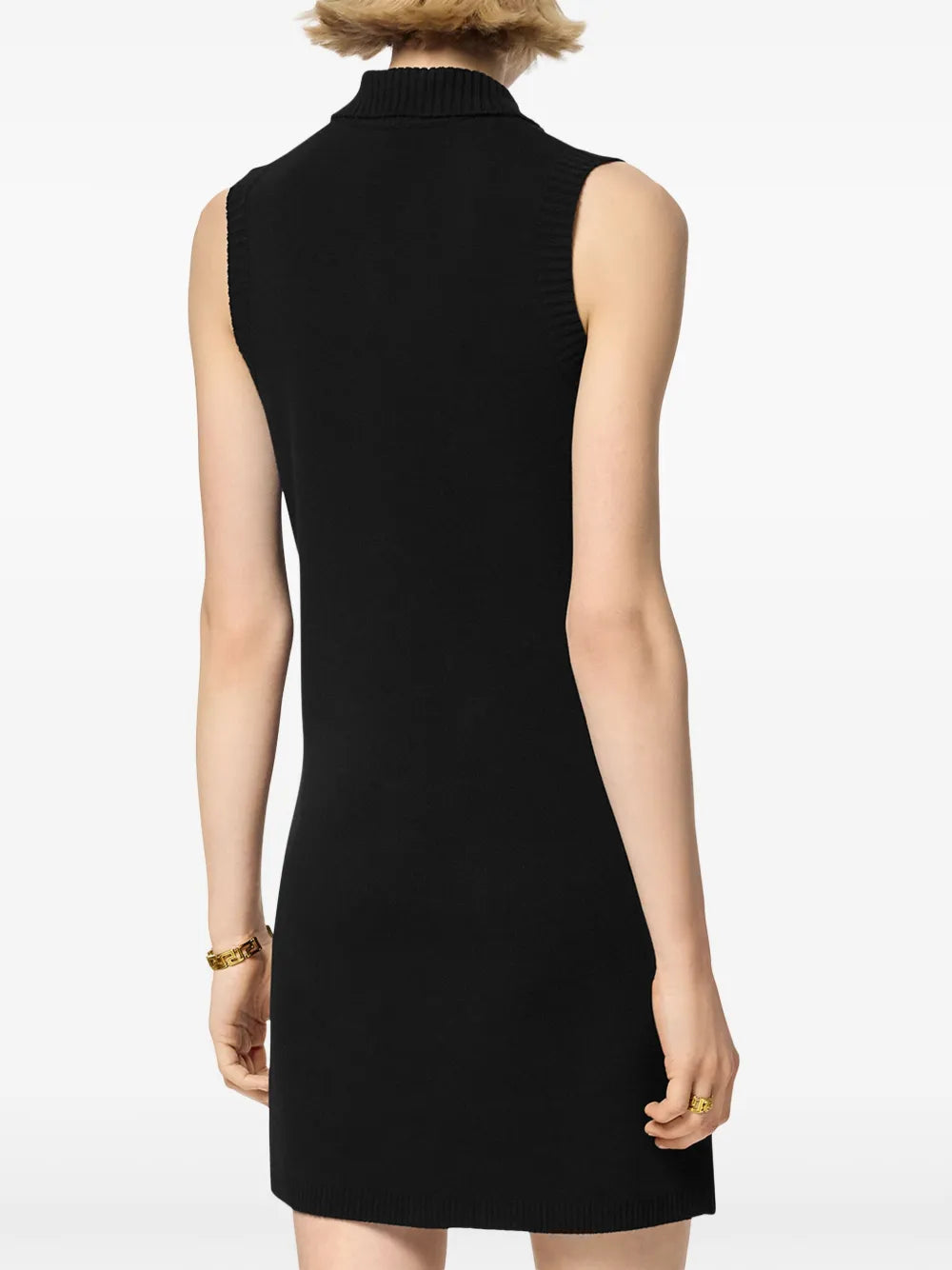 Medusa Button Knit Sleeveless Dress