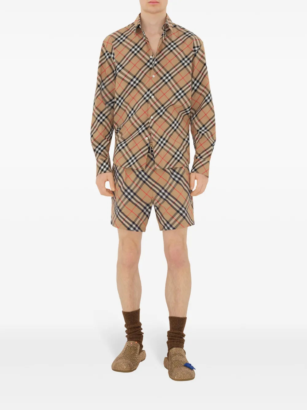 Plaid Swim Trunks