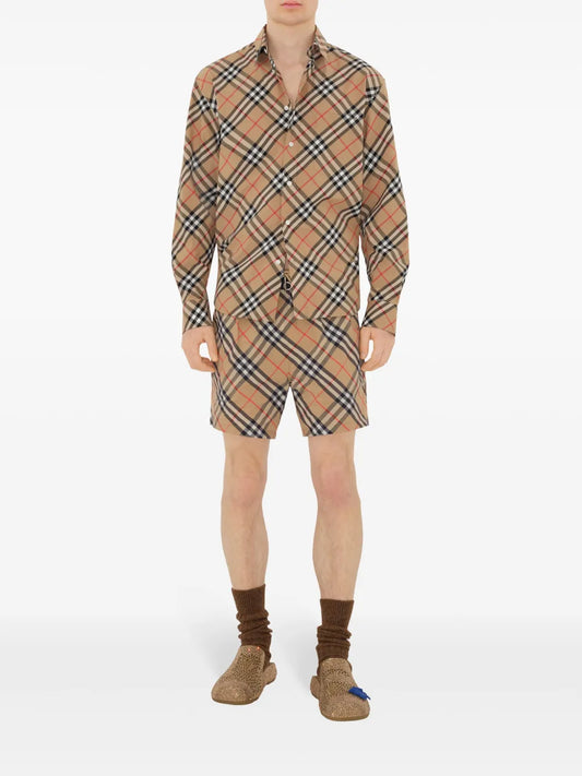 Plaid Swim Trunks