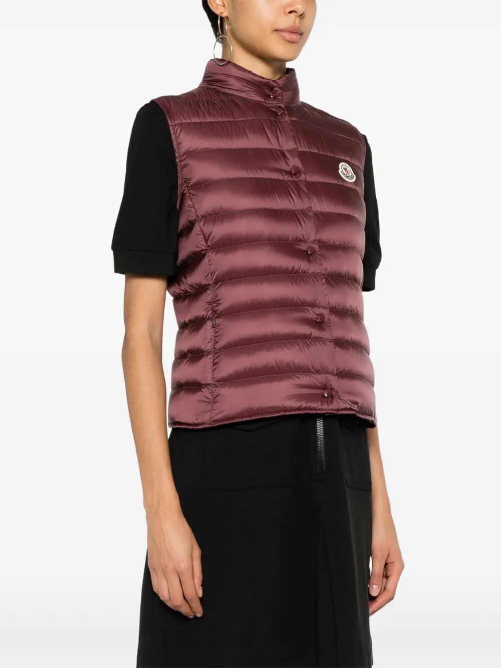 Burgundy Quilted Down Vest