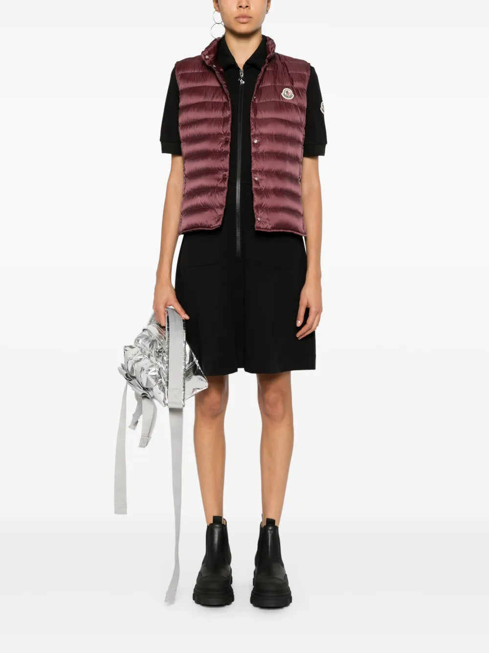 Burgundy Quilted Down Vest