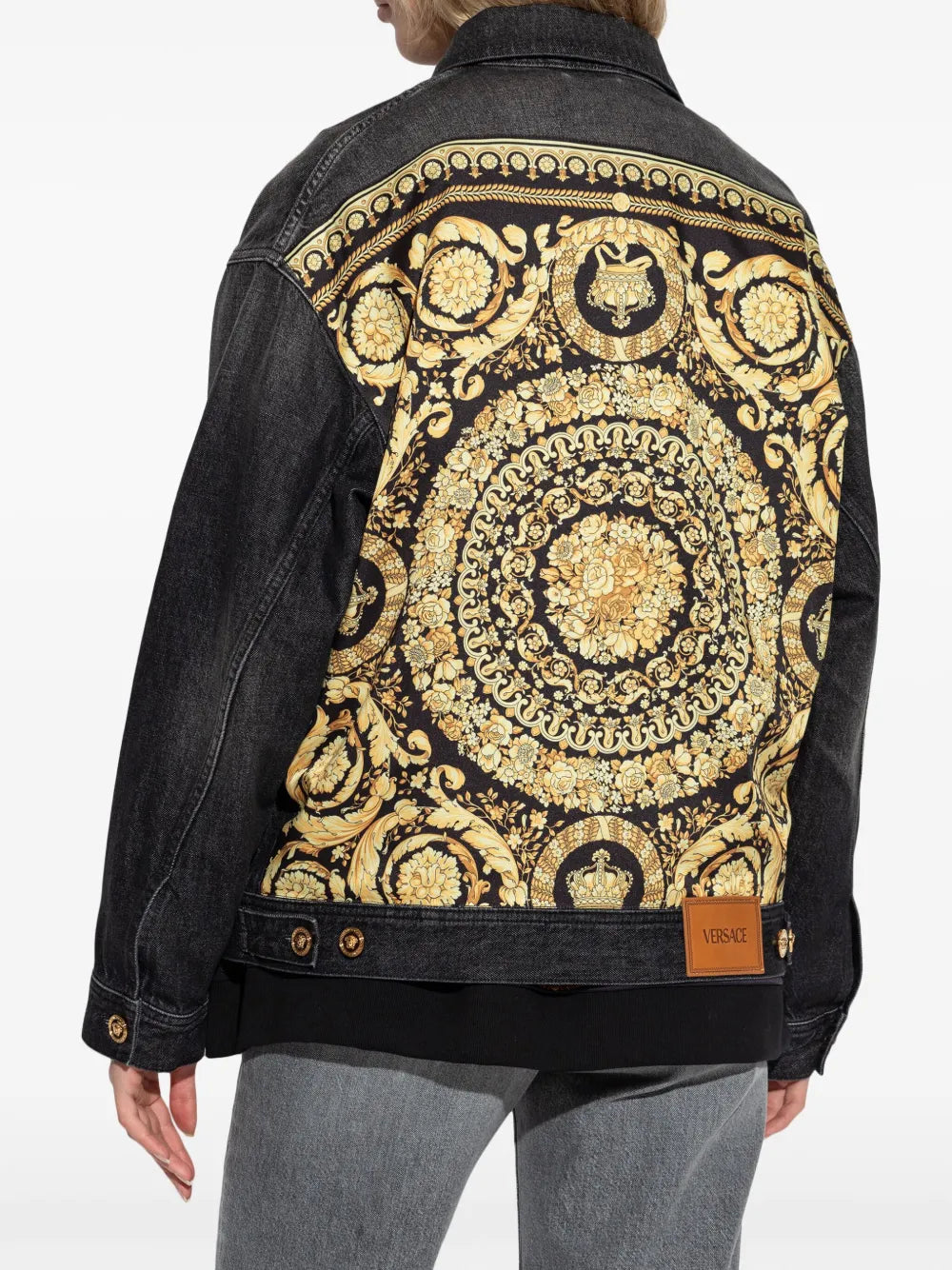 Oversized Medusa Button Denim Jacket