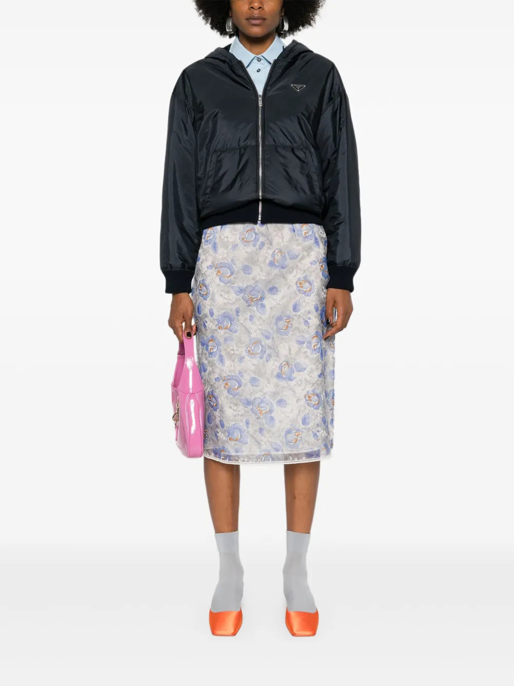 Printed Nylonette Skirt