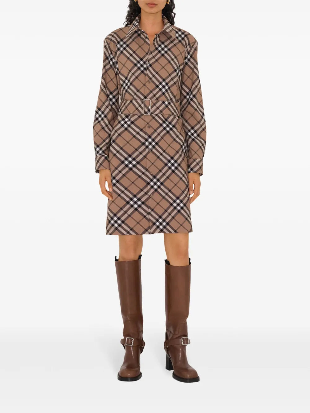 Classic Check Belted Shirt Dress