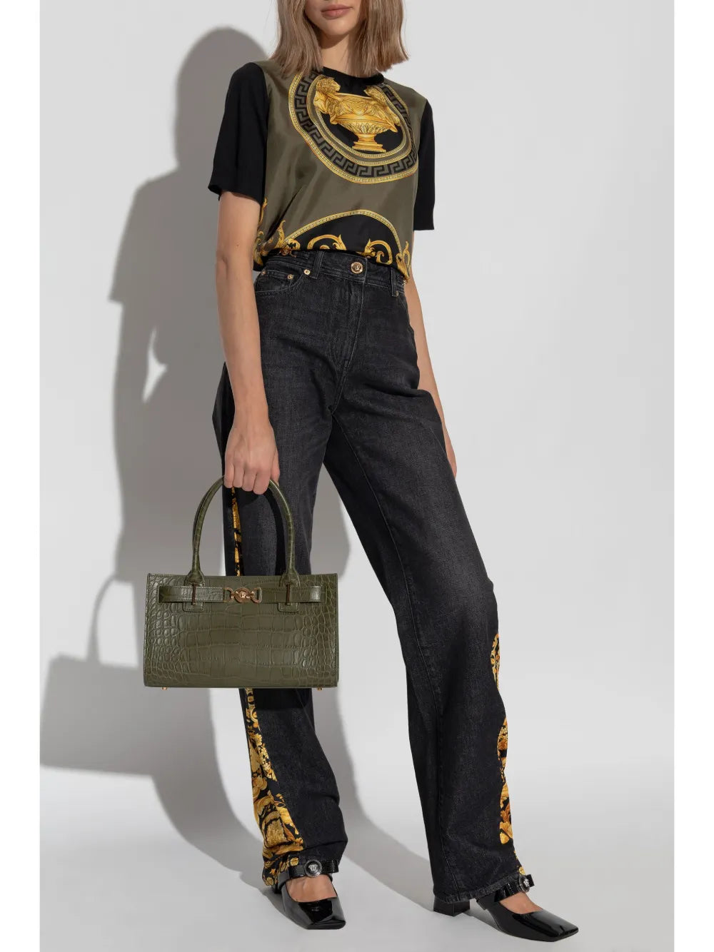 Baroque Panel Straight-Leg Jeans