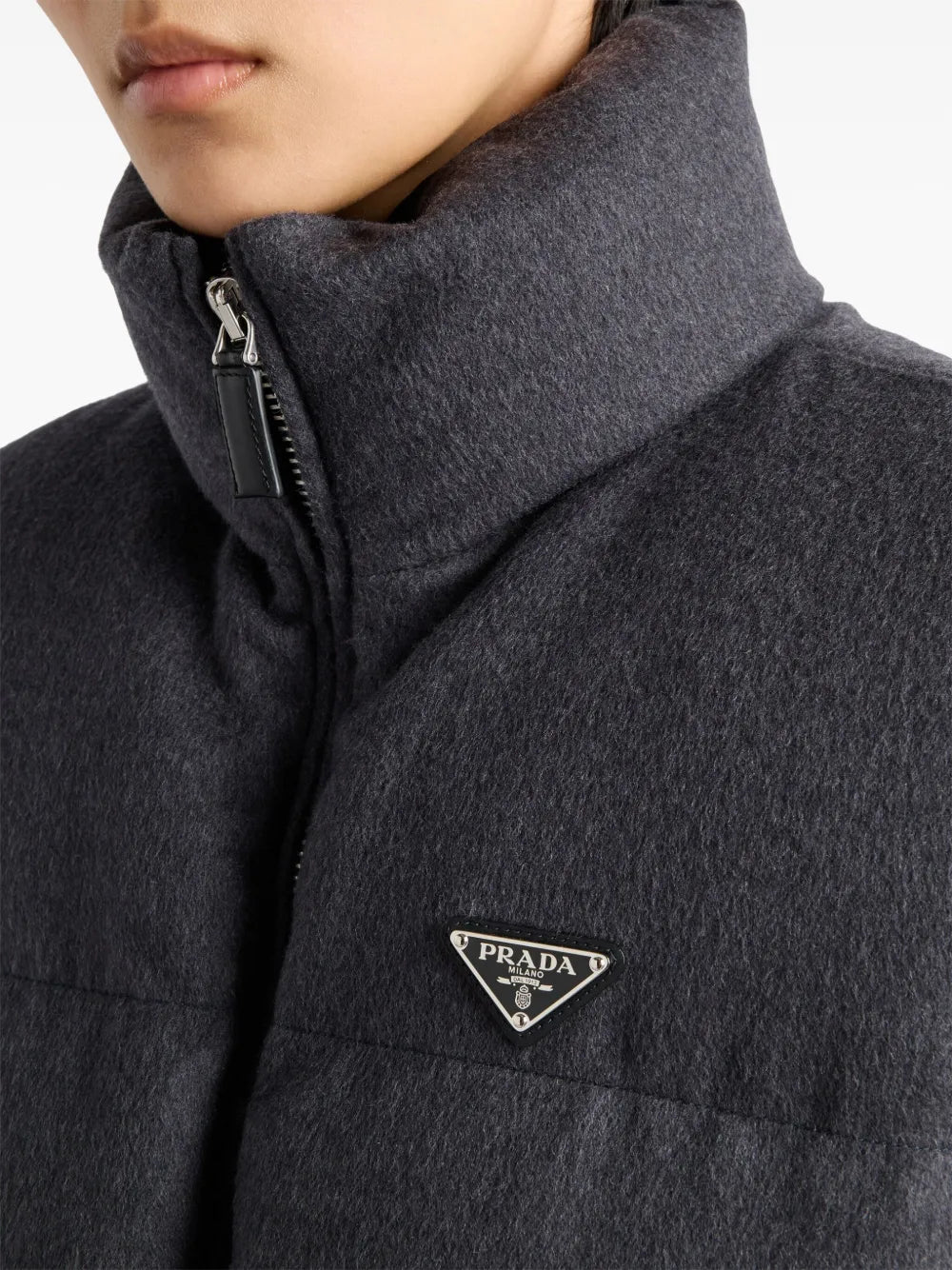 Belted Padded Vest with High Collar