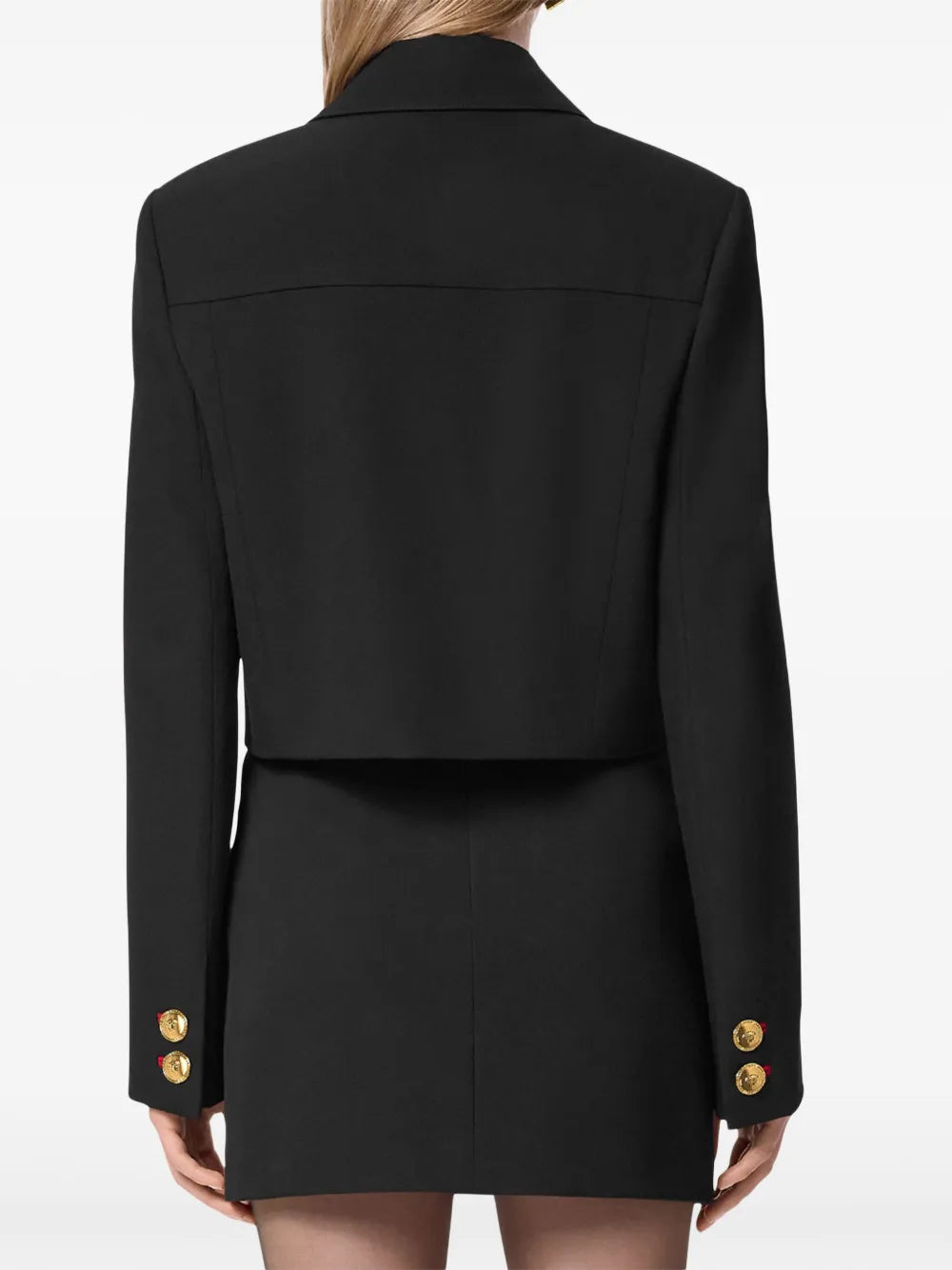 Cropped Medusa Button Tailored Jacket