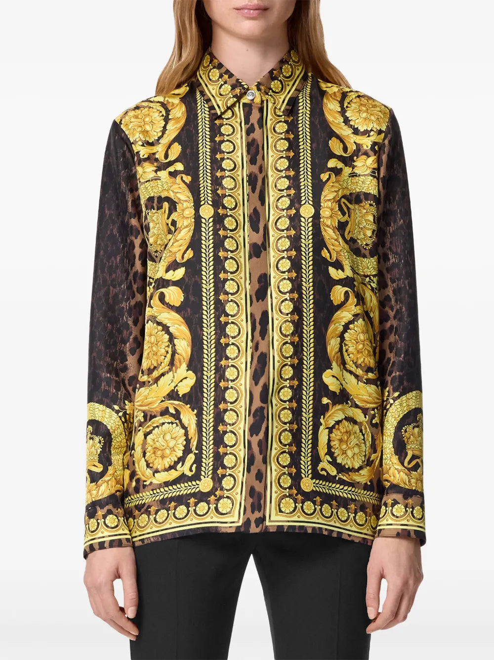 Baroque Silk Shirt-Leopard