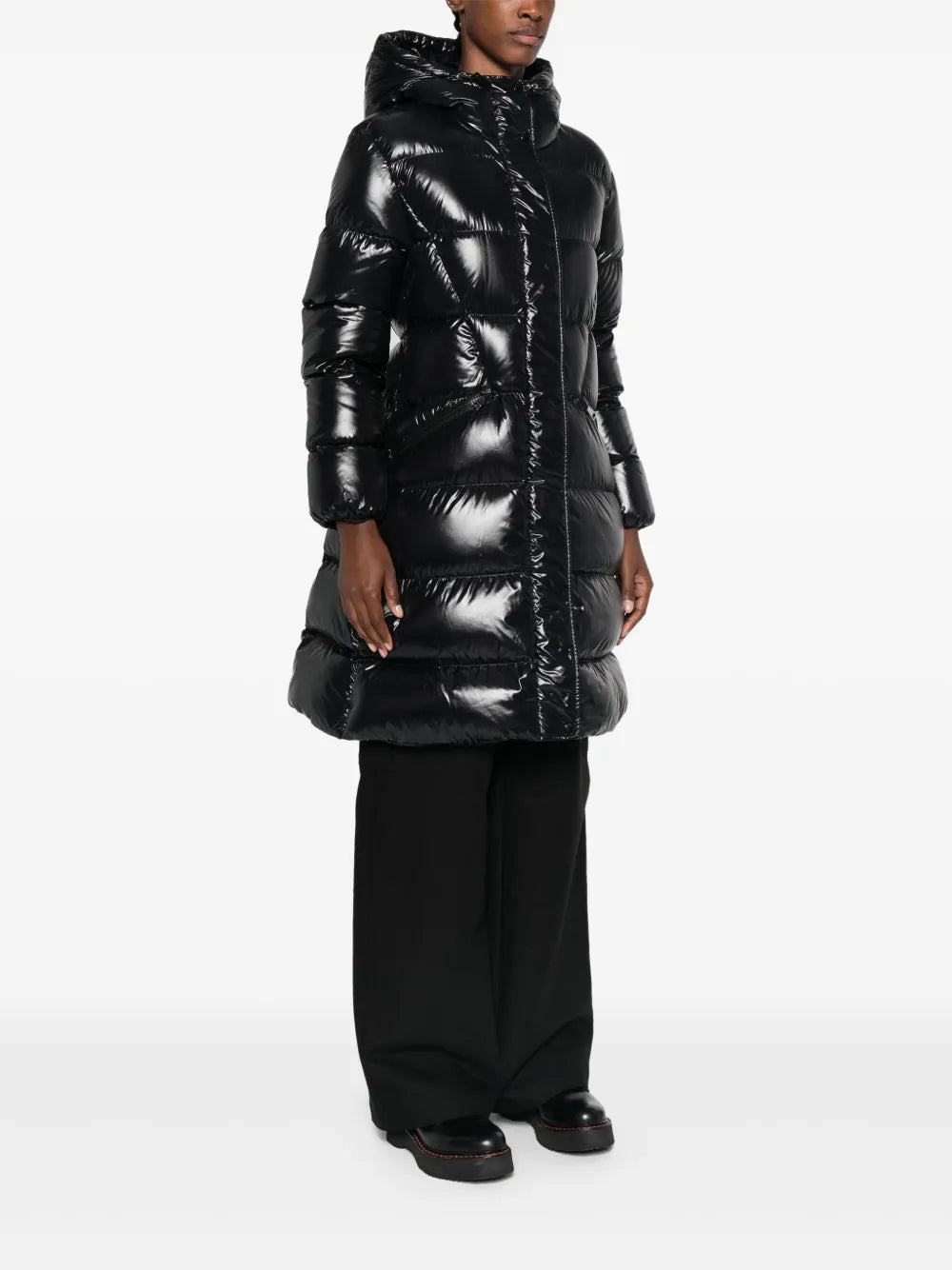 Glossy Long Puffer Coat