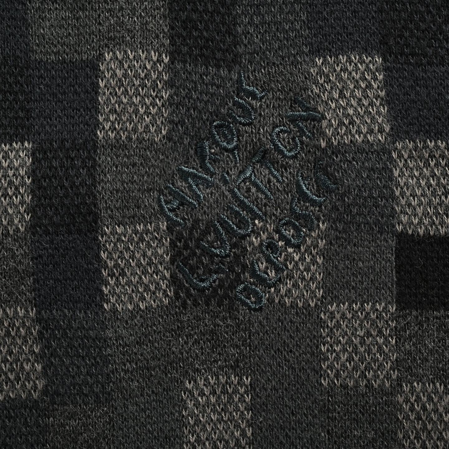 LV Pixelated Knit Crewneck Sweater – Black & Grey