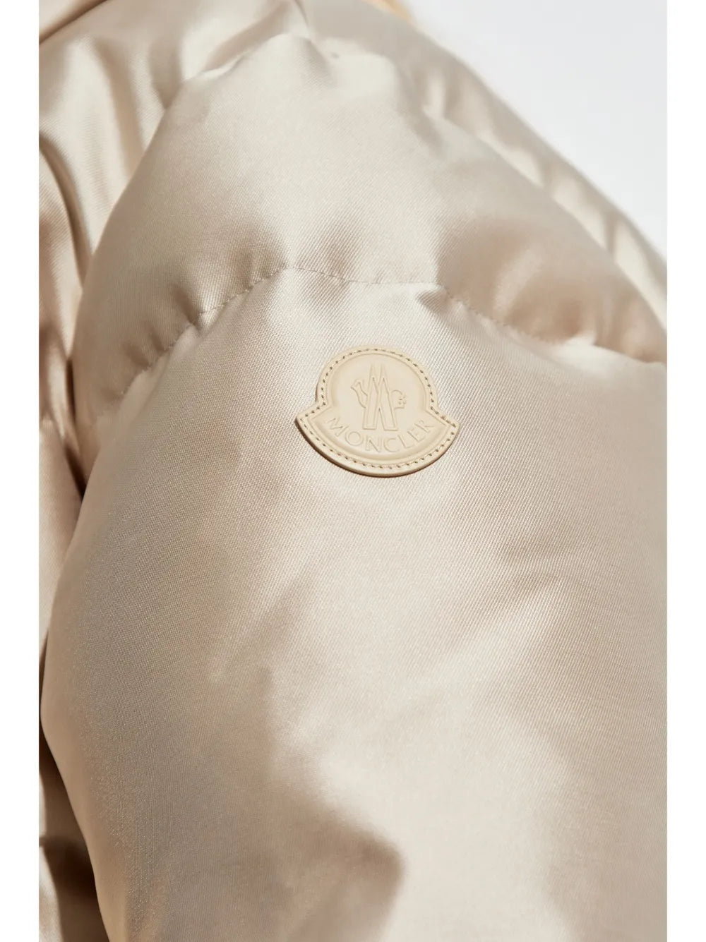 Beige High-Neck Puffer Jacket