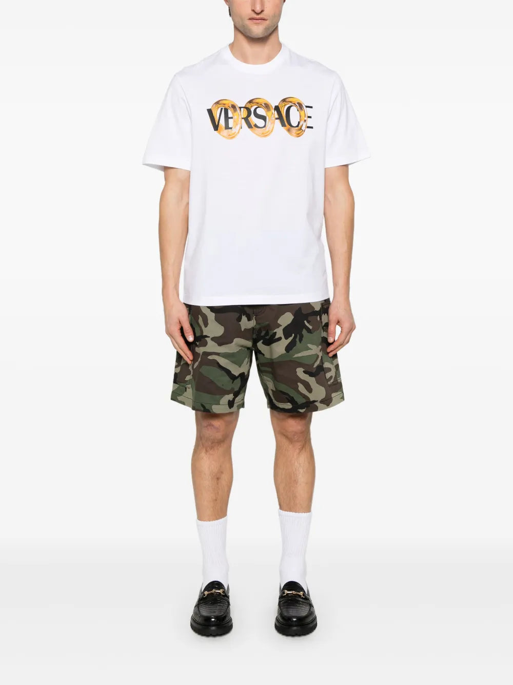 White Maxi Chain Logo T-Shirt