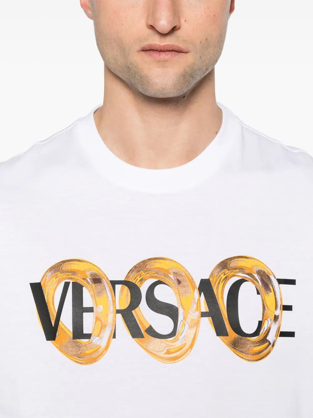 White Maxi Chain Logo T-Shirt