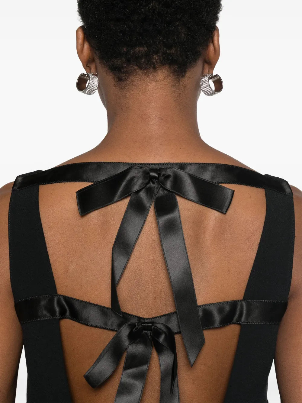 Sleeveless Ribbon-Tie Shift Dress