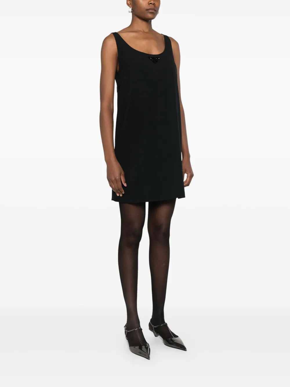 Sleeveless Ribbon-Tie Shift Dress