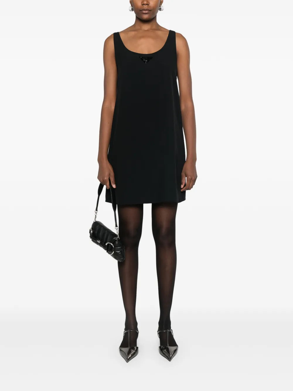 Sleeveless Ribbon-Tie Shift Dress