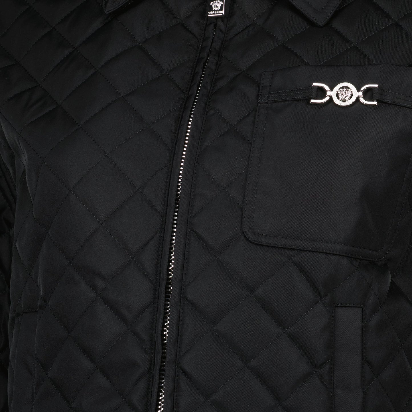 Zip-Up Jacket with Medusa Hardware