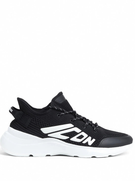 Embossed-Logo Knit Sneakers