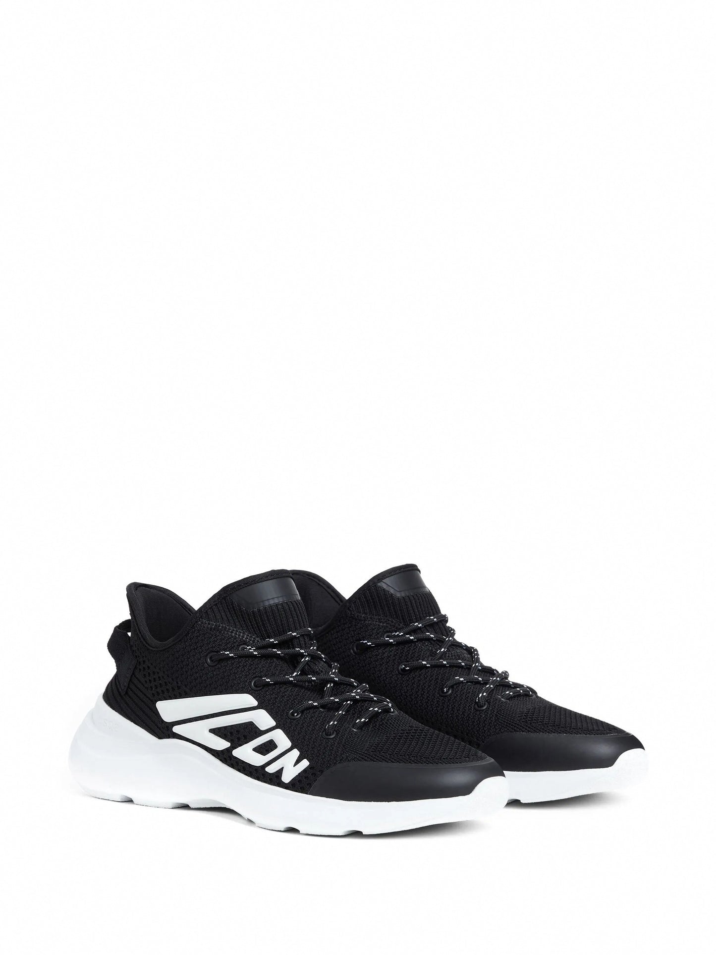 Embossed-Logo Knit Sneakers