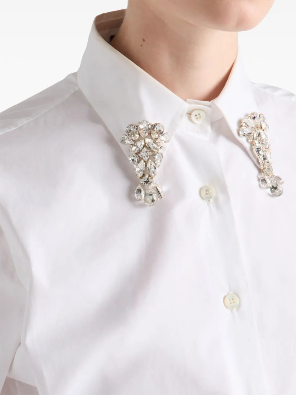 Crystal Embellished Collar Shirt