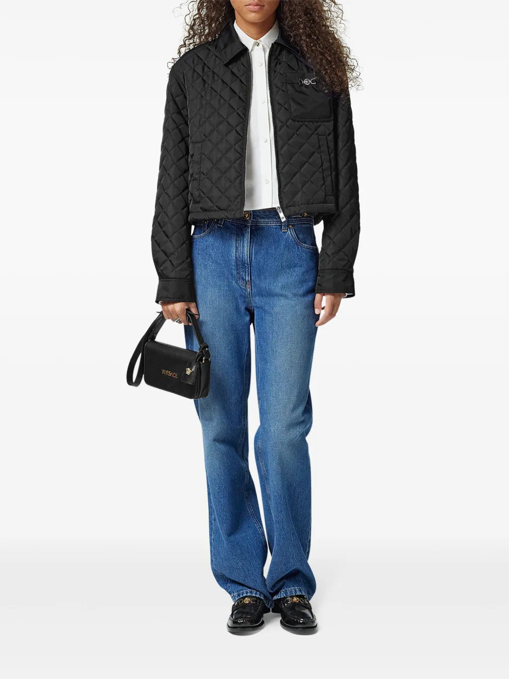 Zip-Up Jacket with Medusa Hardware