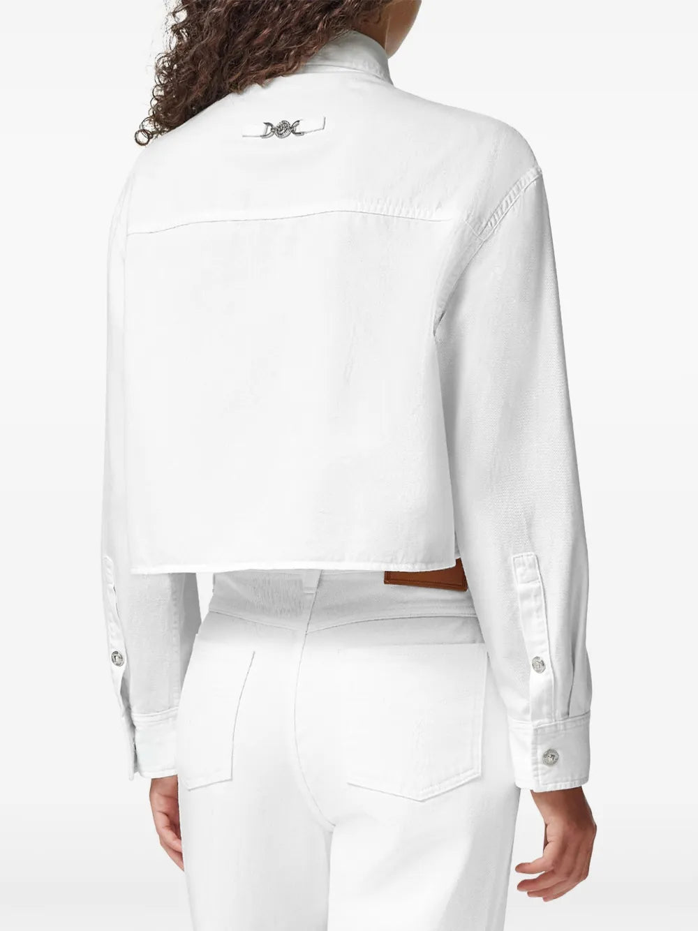 Cropped White Button-Up Shirt