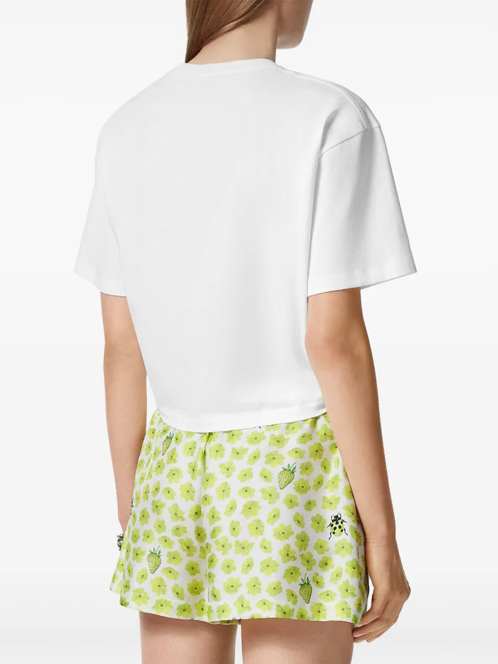 Strawberry Logo Twist Crop T-Shirt – White