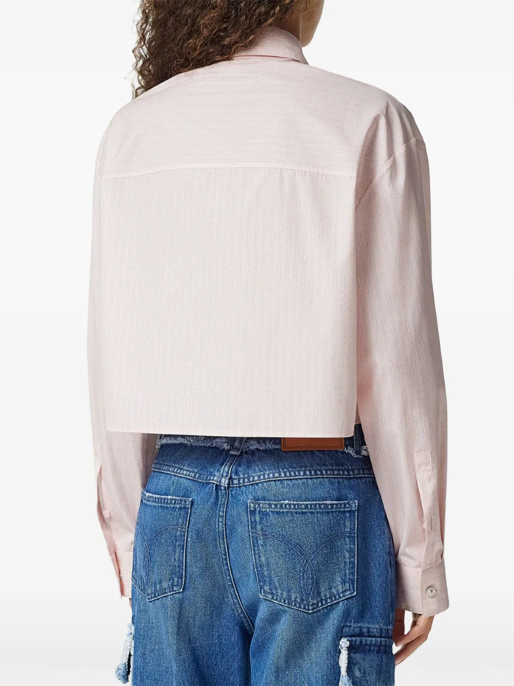 Cropped Chain Print Shirt