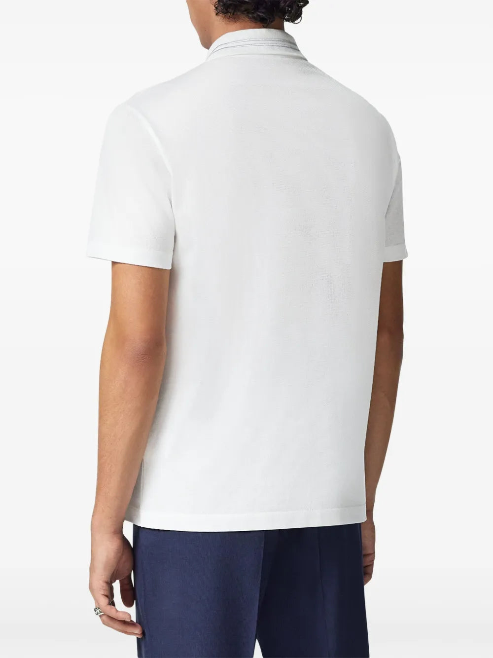 Versace Minimalist White Polo Shirt with Medusa Accent