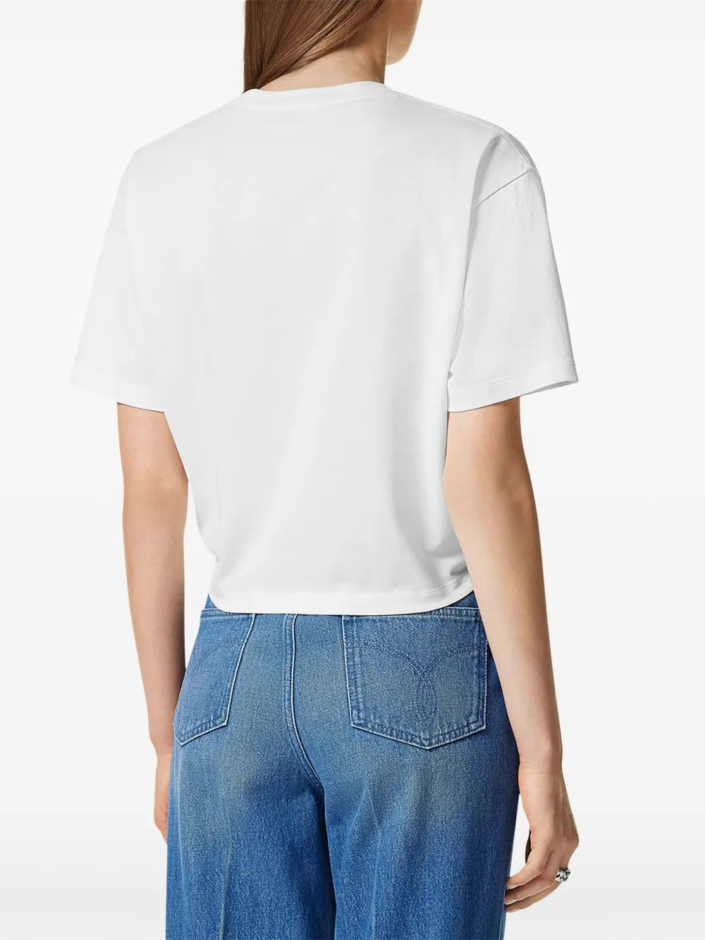 Logo Twist Crop T-Shirt -White