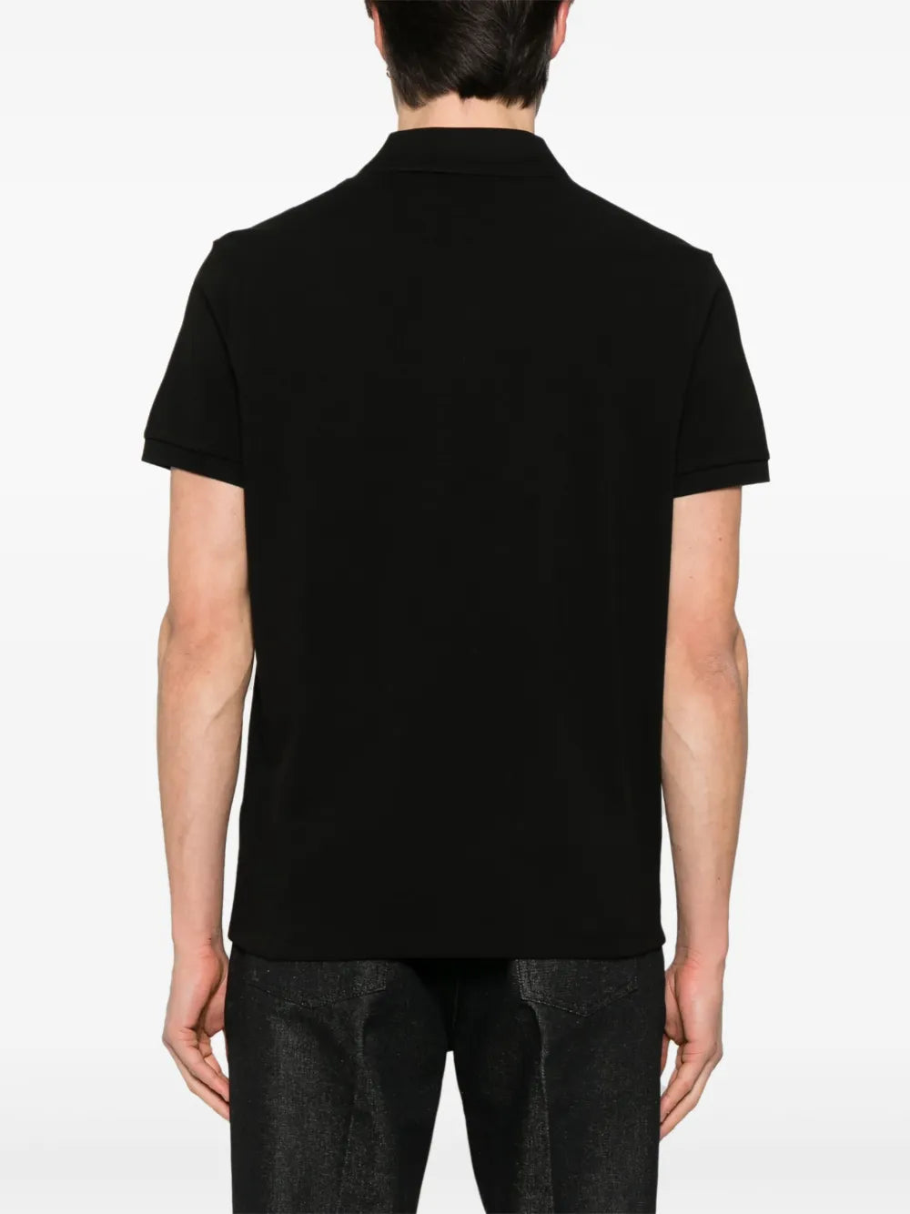 Black Polo Shirt with Tonal Logo