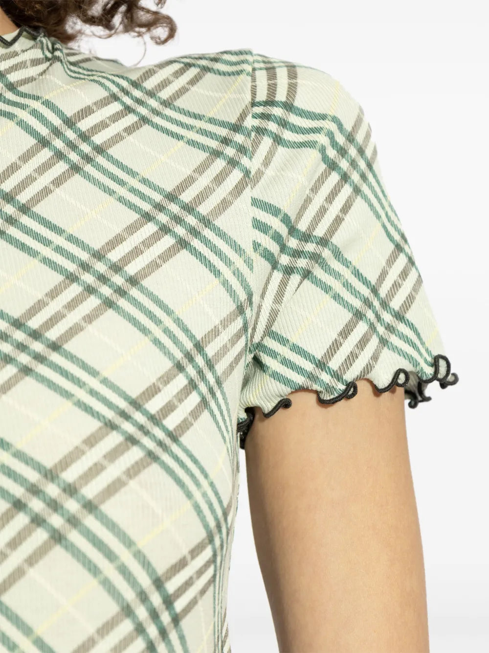 Check Print Mesh T-Shirt