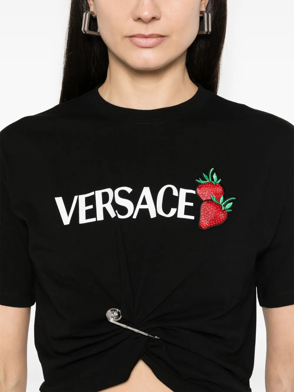 Strawberry Logo Twist Crop T-Shirt